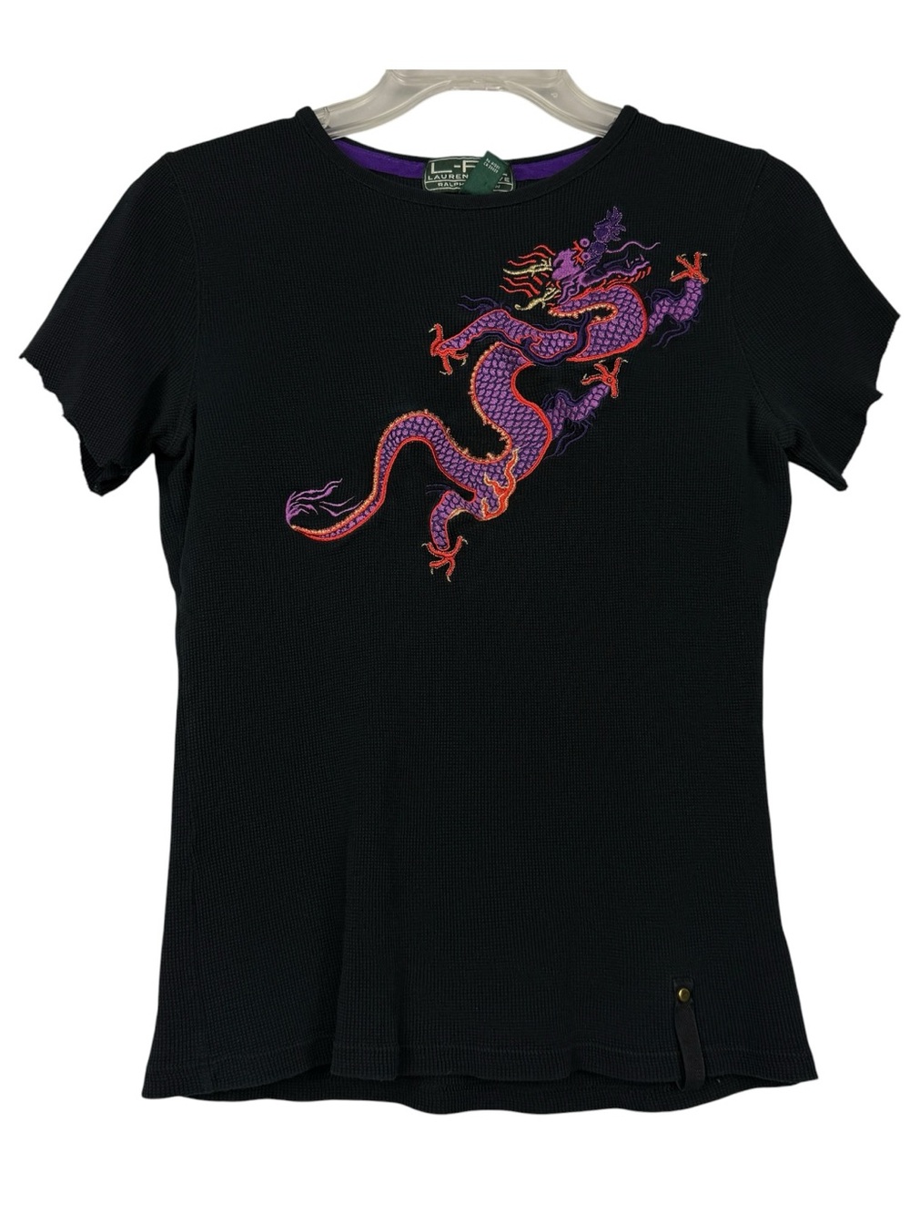 Ralph Lauren Vintage 90’s Y2K Thermal Dragon Embroidered Baby Tee